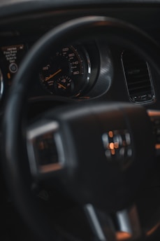 car steering wheel and instrument panel