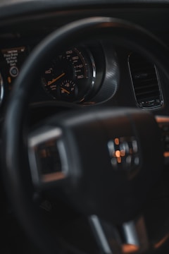 car steering wheel and instrument panel