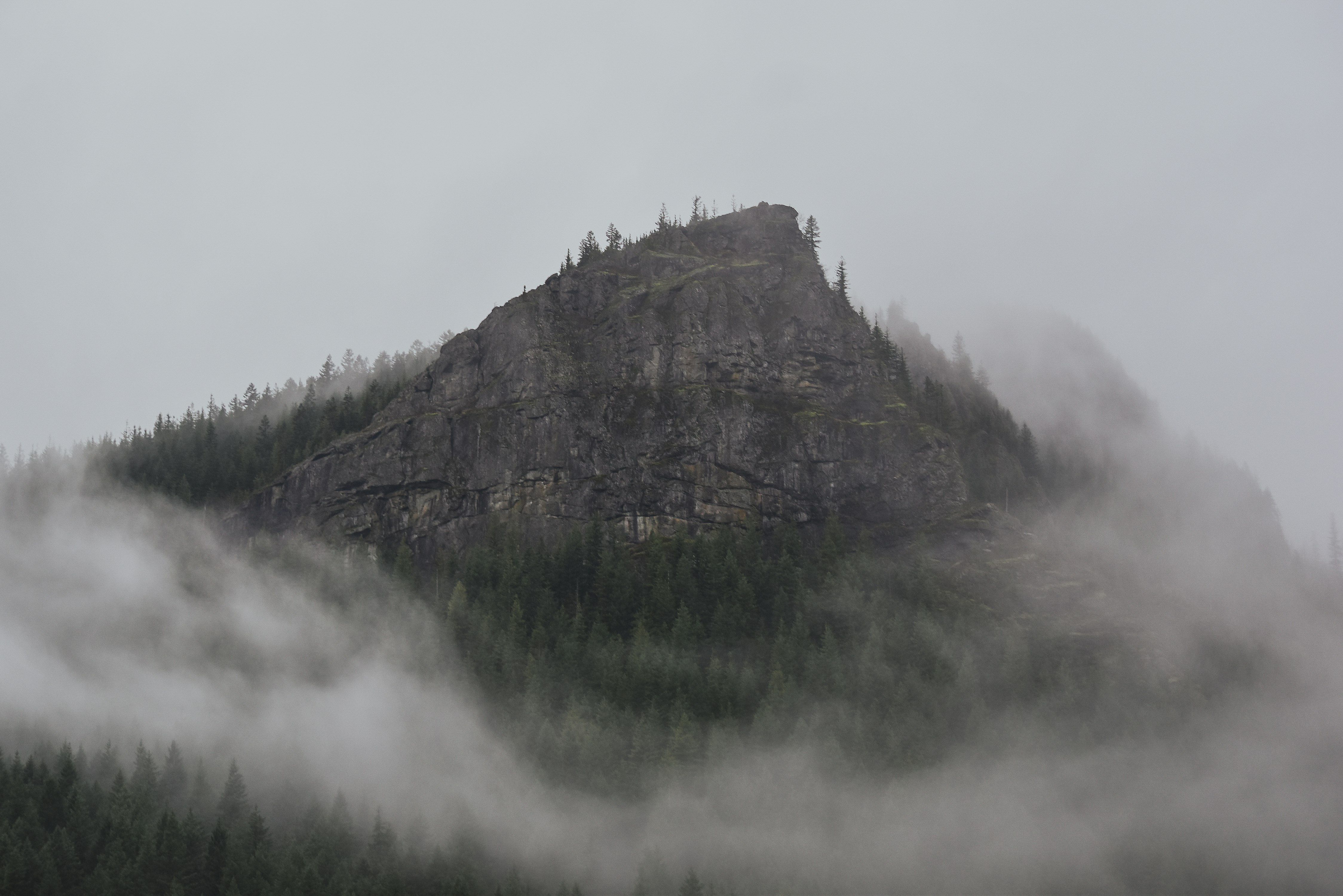 low angle photo of mountain