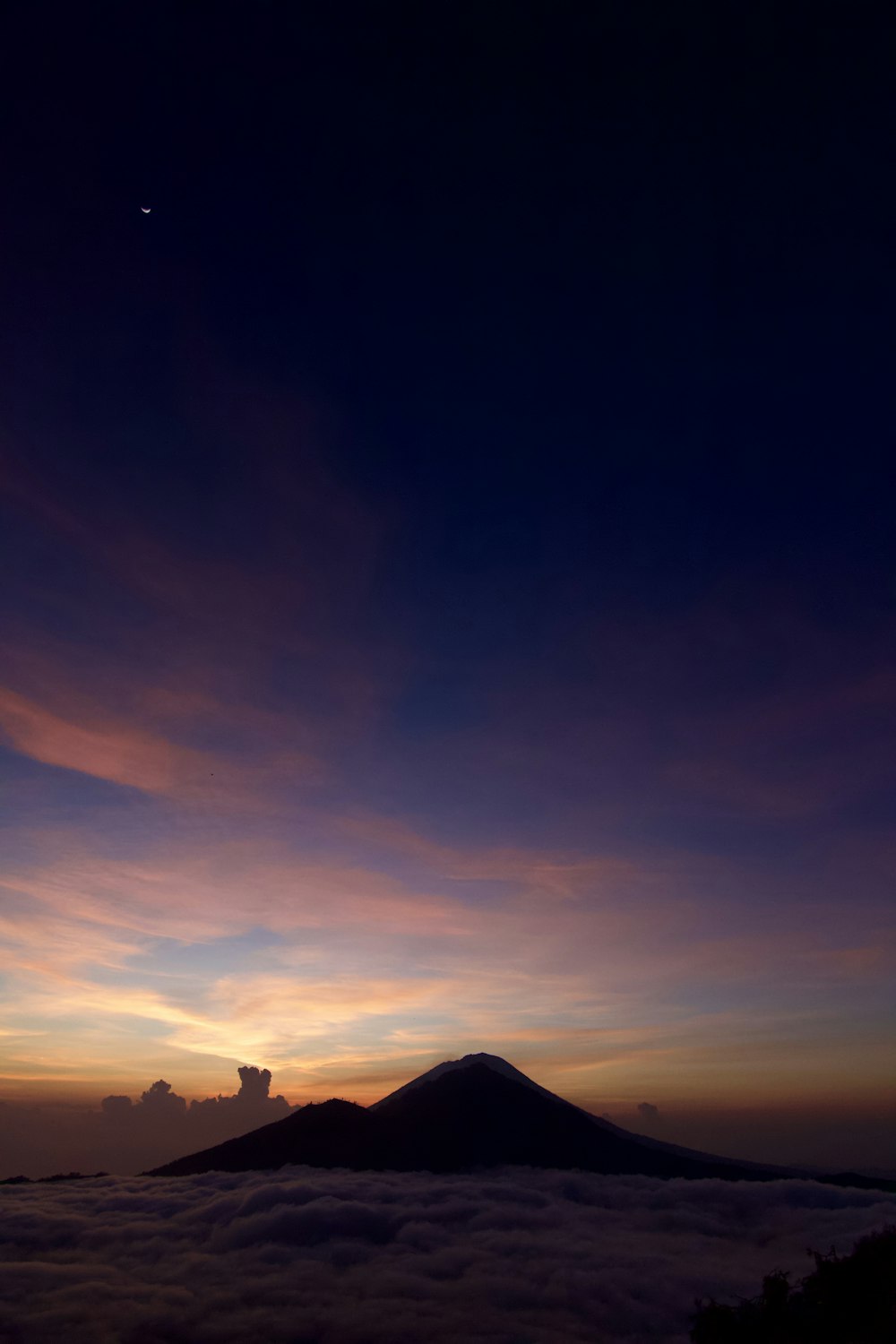 silhouette photo of mountain
