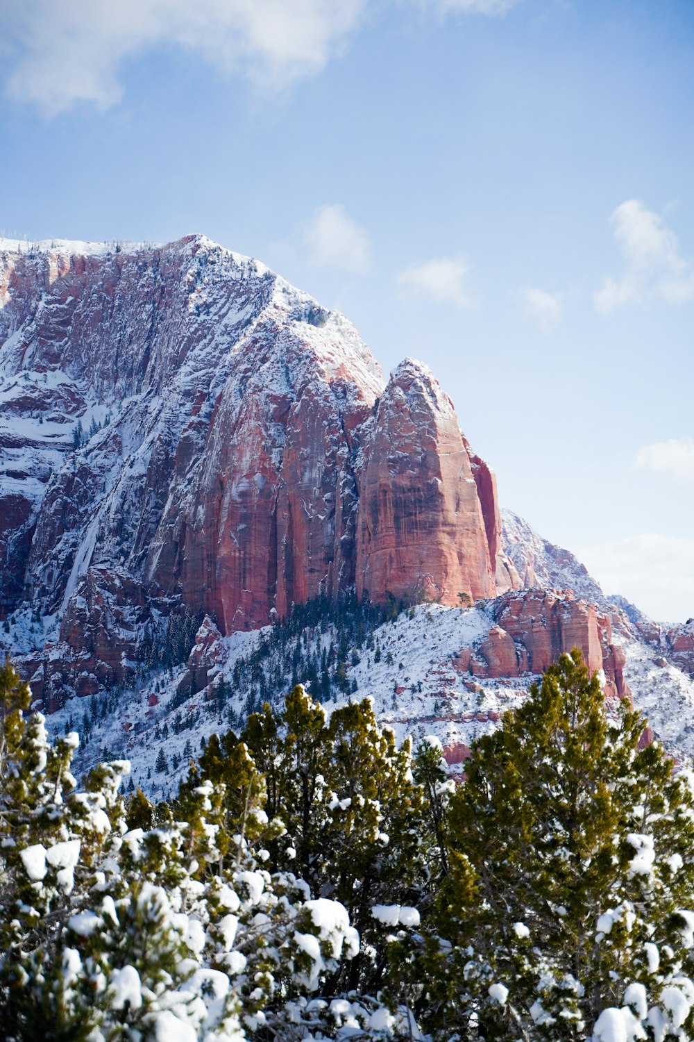 low angle photo of mountain