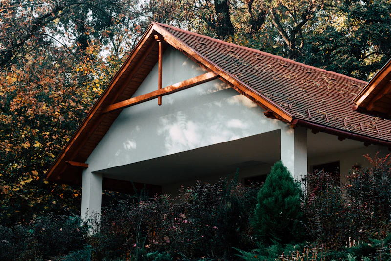 Modern house with a flat roof extension