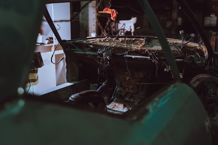 Person fixing a car