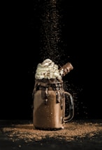 cream and chocolate filled mug