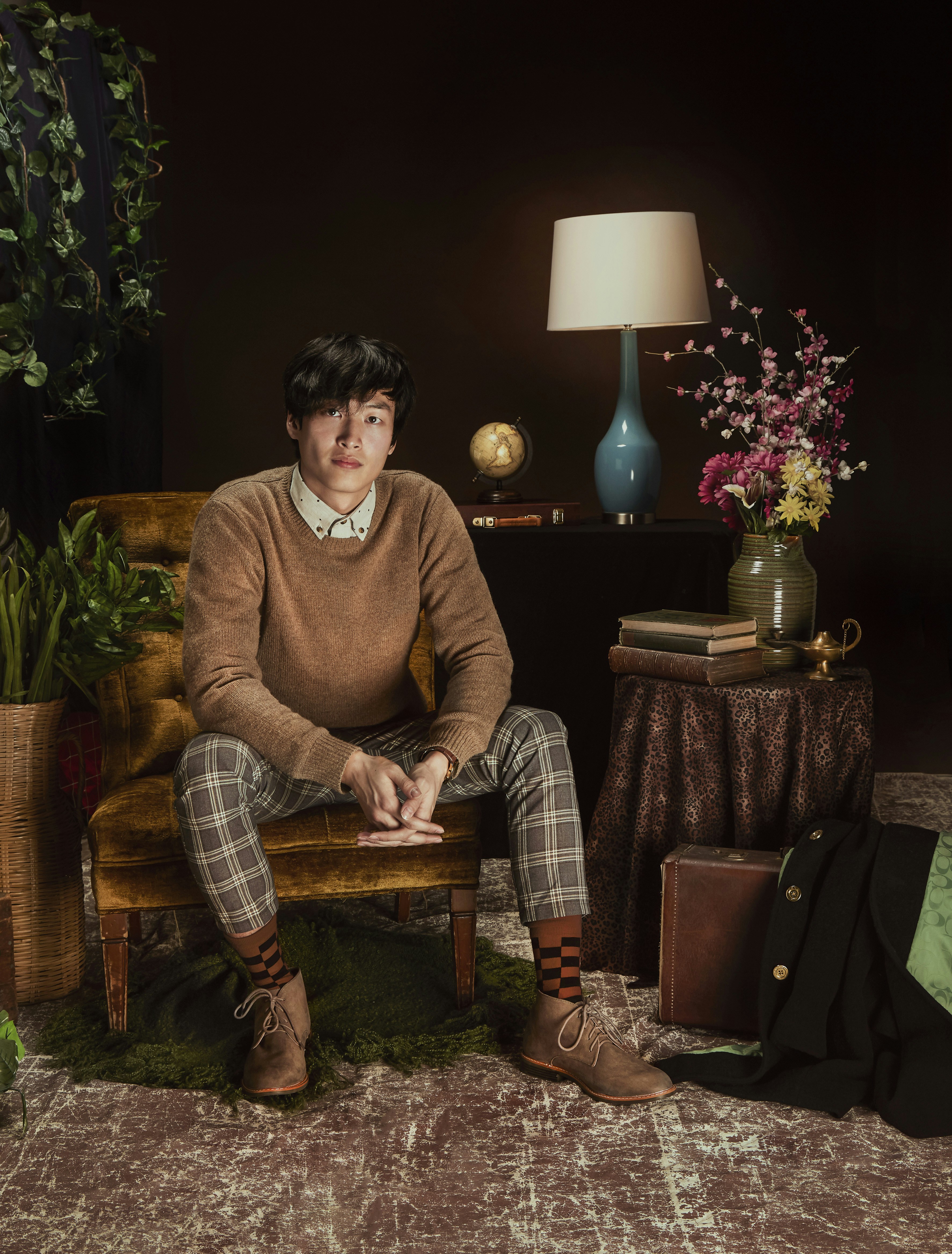 man sitting and looking at the camera