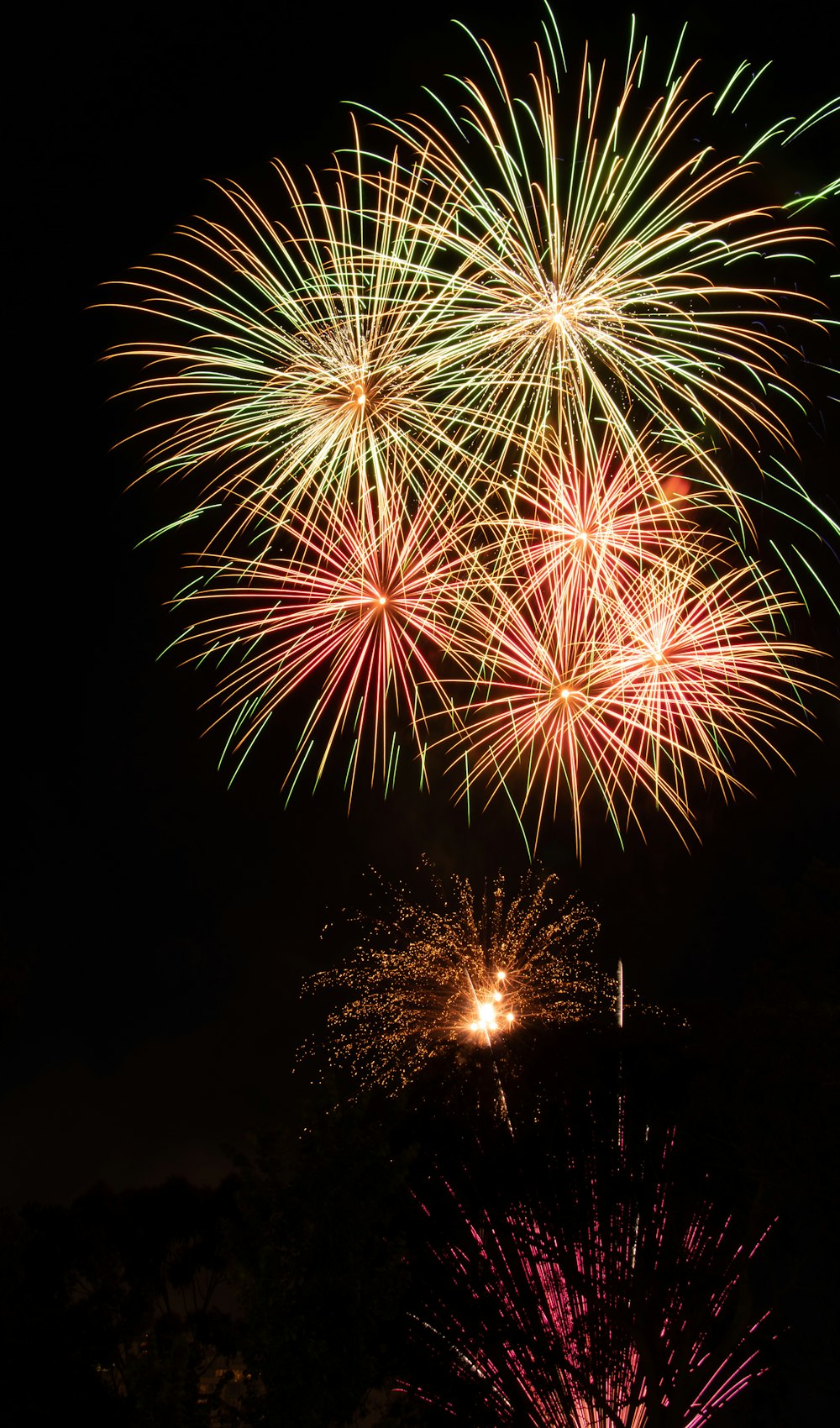 Feux d’artifice pendant la nuit