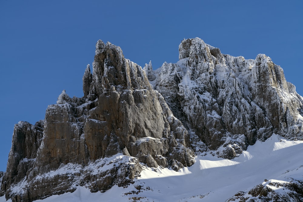 mountain covered with snow