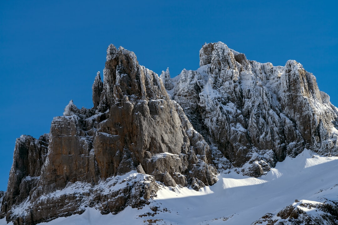 mountain covered with snow