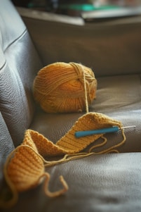 yellow ball yarn