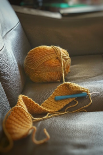 yellow ball yarn