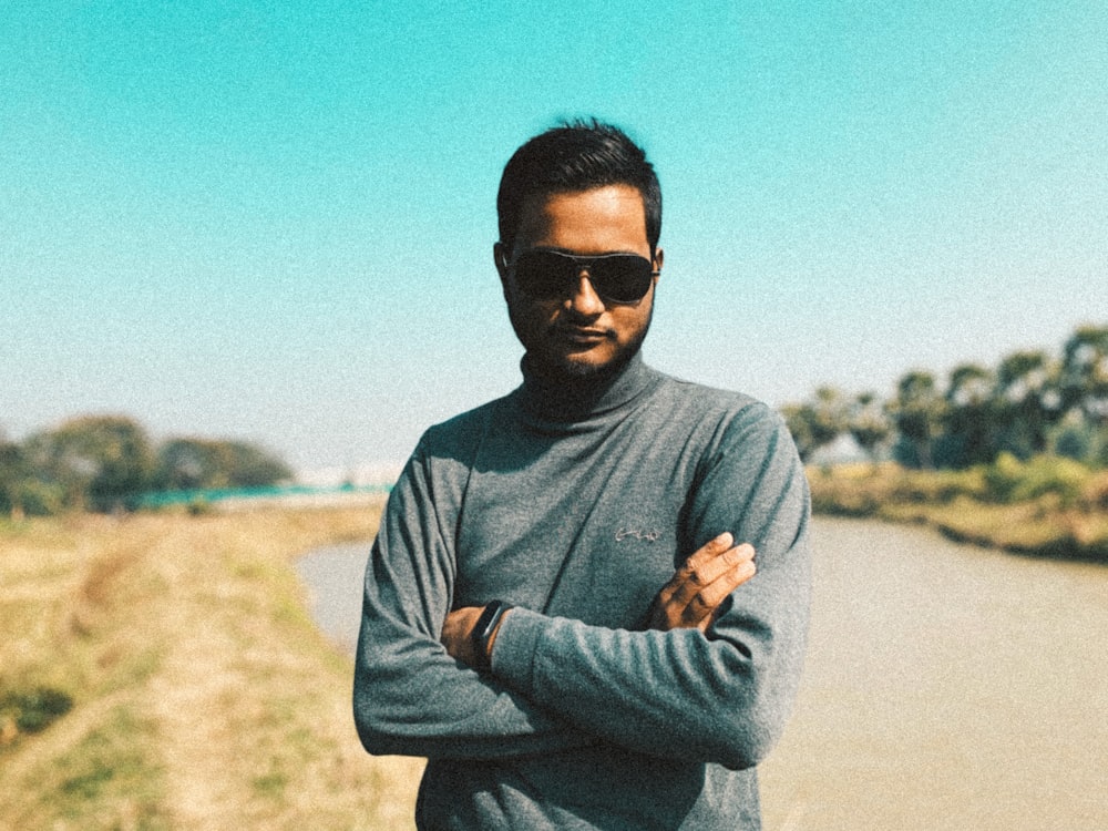 man wearing long-sleeve top