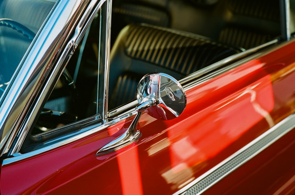 parked red car