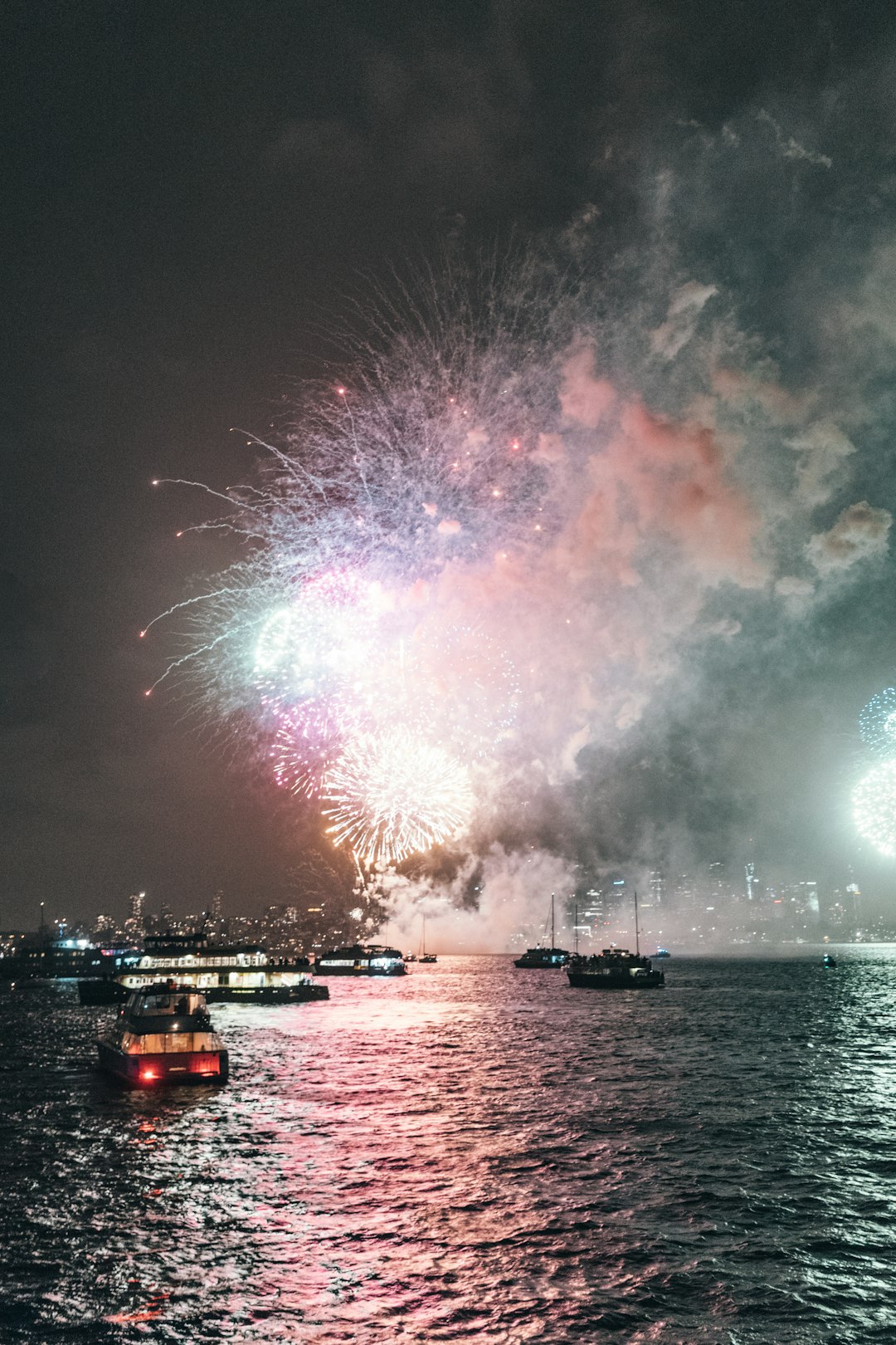 fireworks during night time