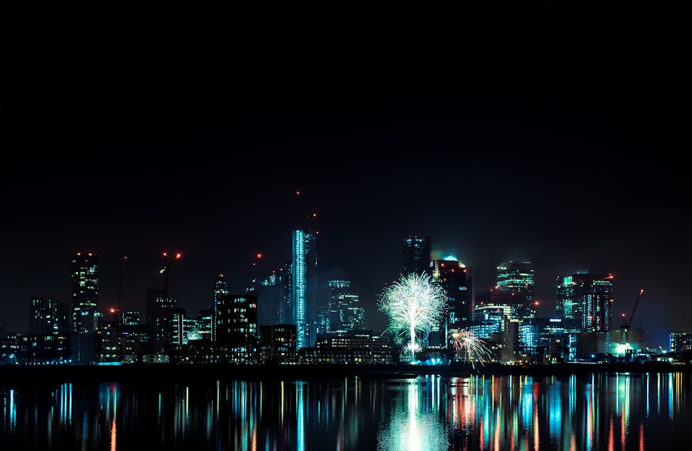 lighted city buildings during nighttime