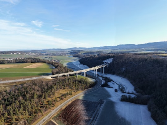 aerial photography of bridge during daytime in Porrentruy District Switzerland