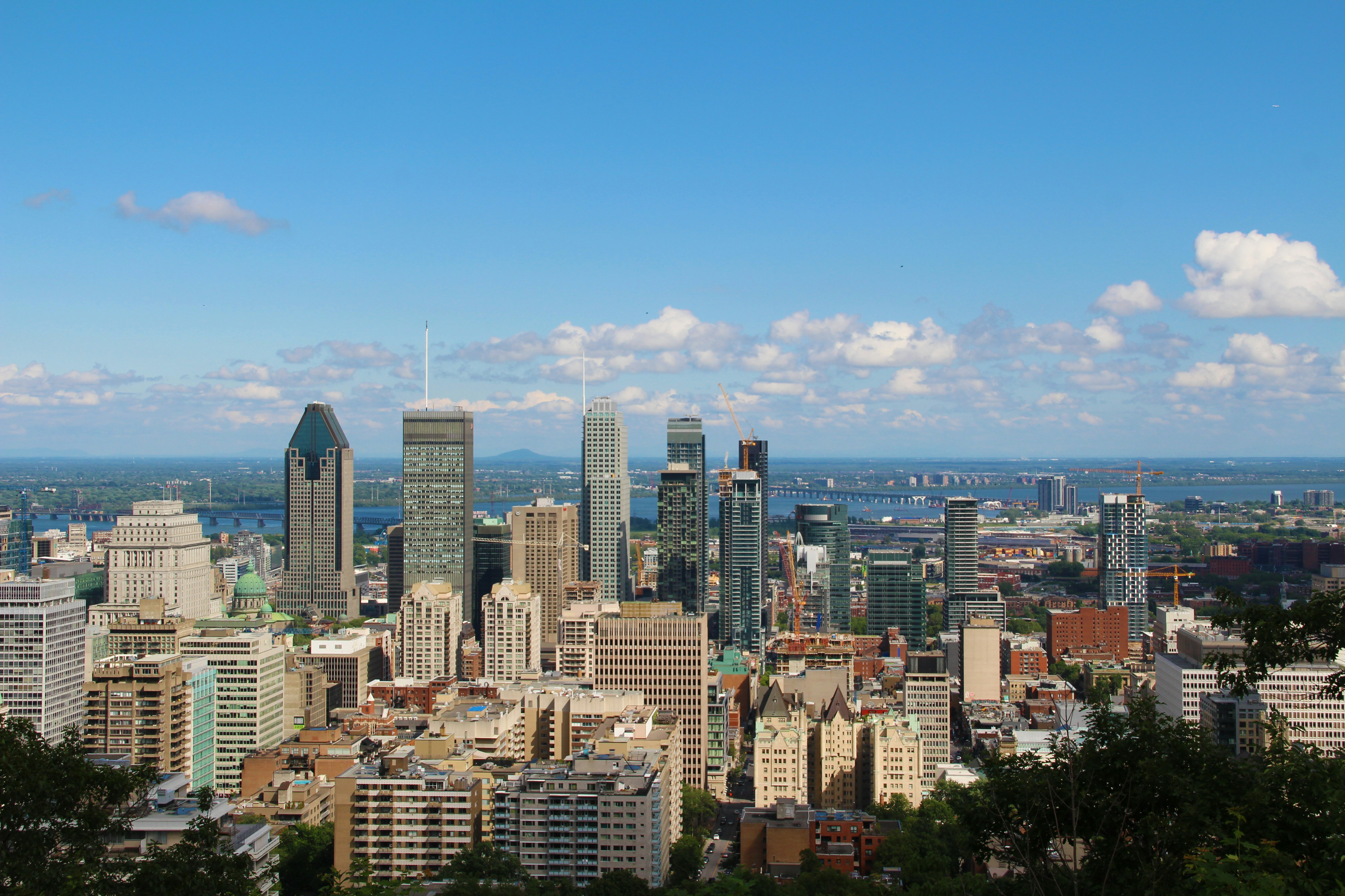 The Montréal skyline as seen from Mount Royal Park.