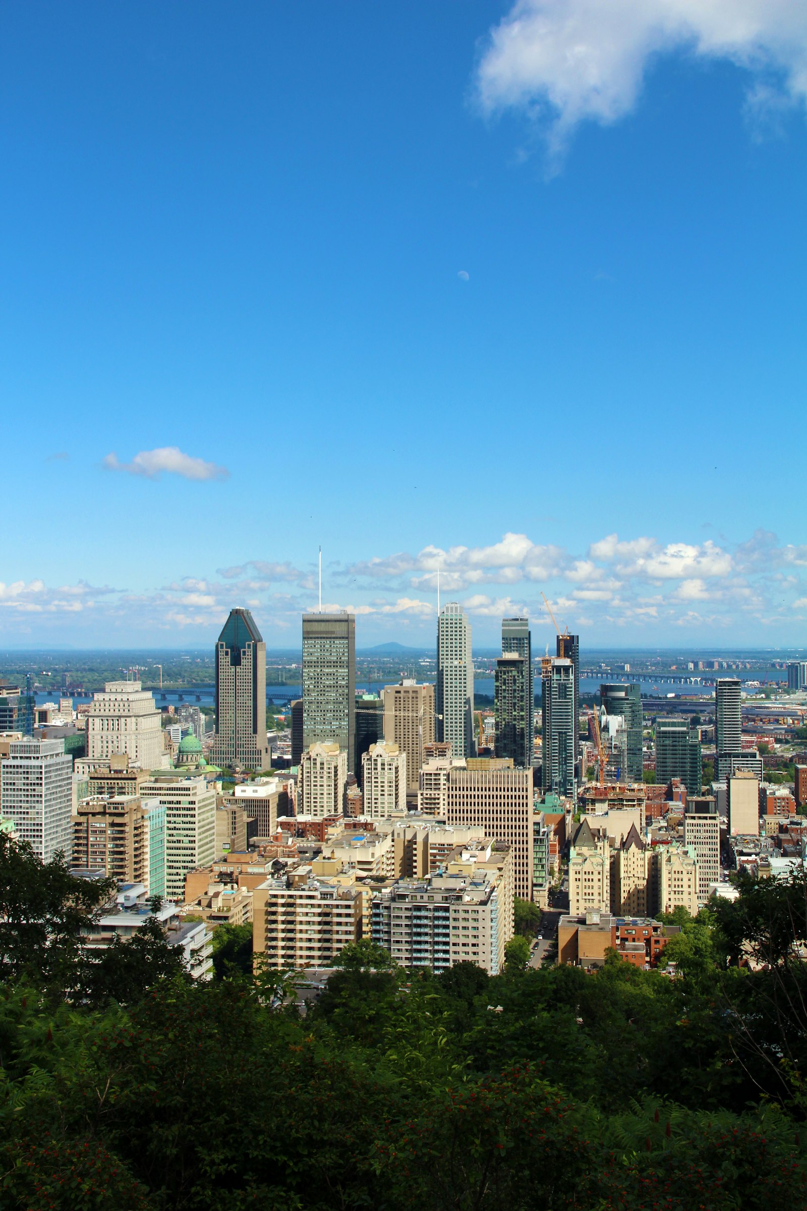 Montreal skyline aerial view in Quebec, Canada