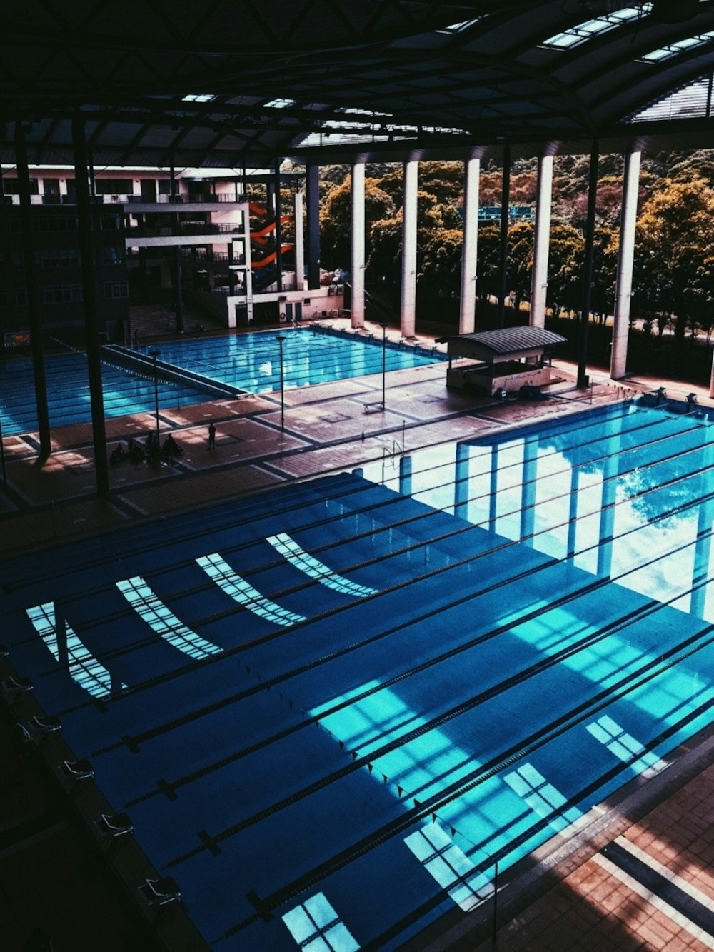 indoor swimming pool during day