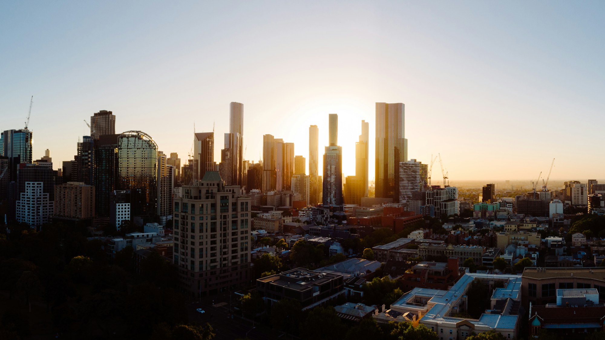 Sunset over Melbourne, Australia