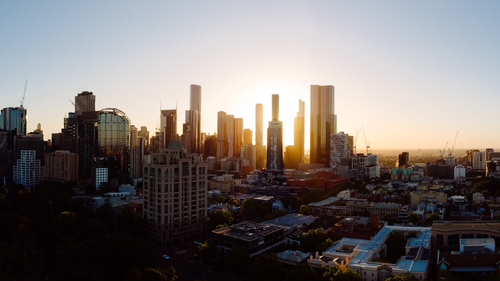 city during golden hour