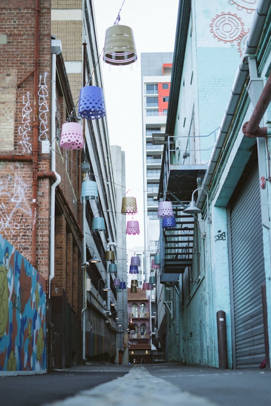 hanged lamps on alley in Perth WA Australia