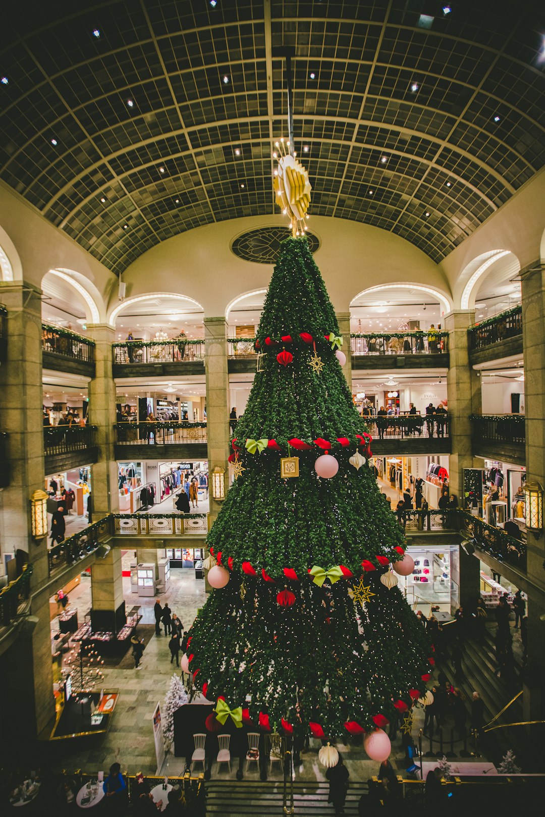 Christmas tree inside building