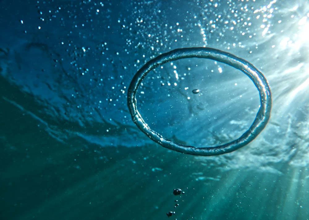 a circular object floating in the water