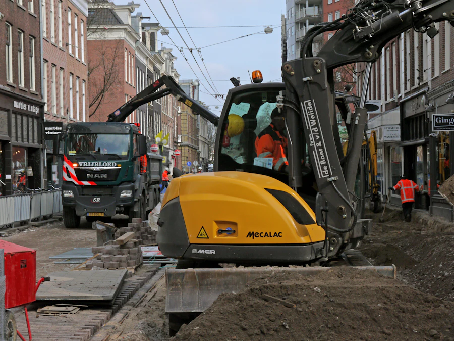 Plant working on a site within a built-up area