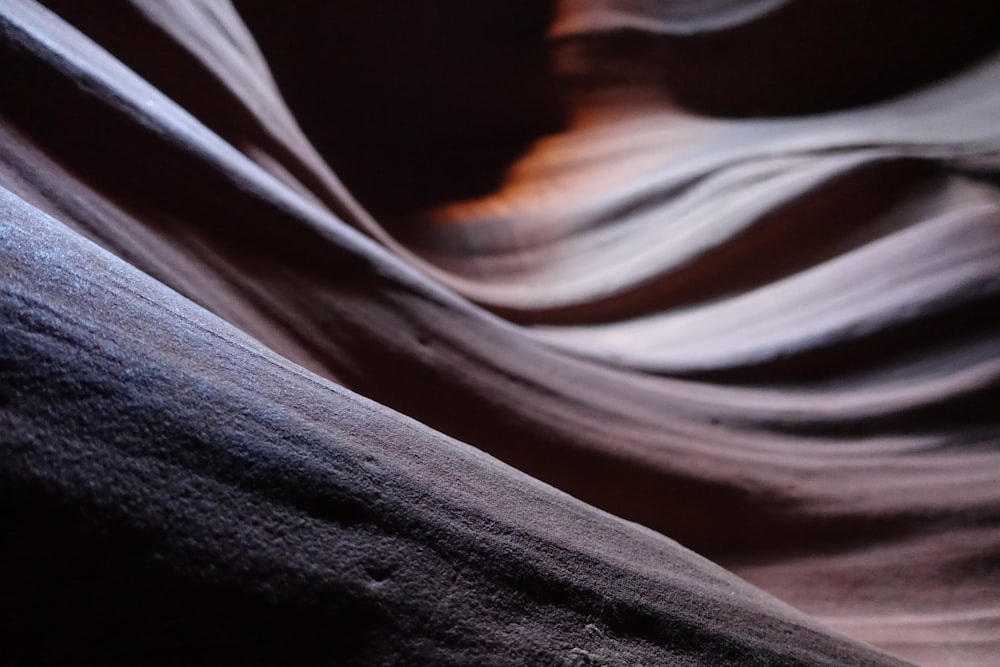 a close up of a rock formation in the desert