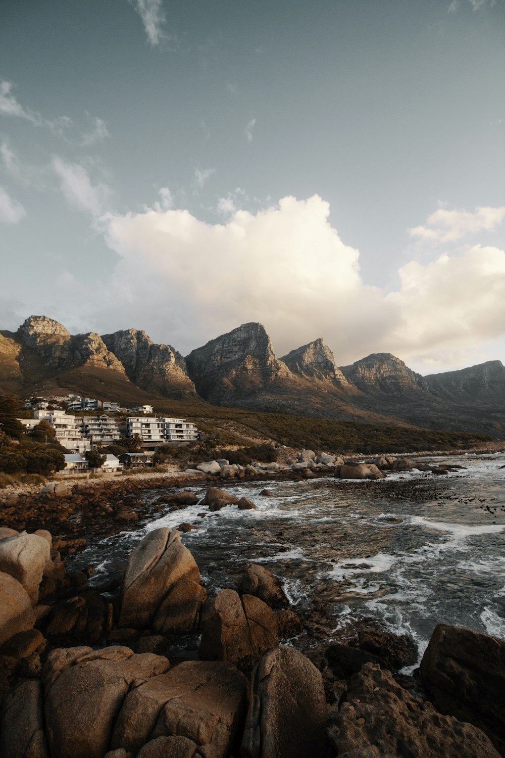 overlooking building nearby mountain