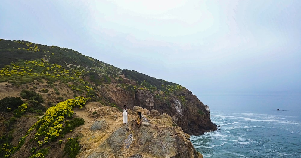 person standing on cliff