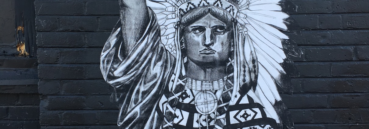 grayscale photography of Statue of Liberty inspired Native American wall art