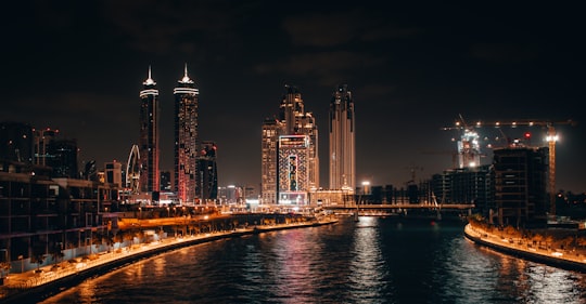 city with high-rise buildings during night time in Business Bay - Dubai - United Arab Emirates United Arab Emirates