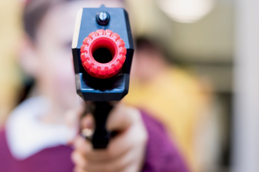 black and red airsoft pistol