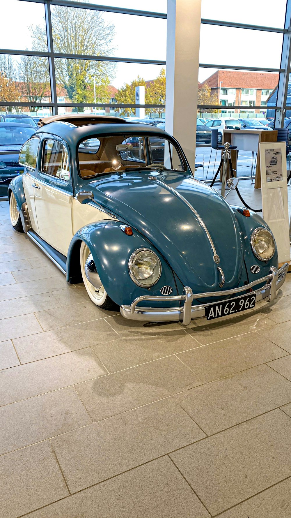 parked Volkswagen Bettle coupe