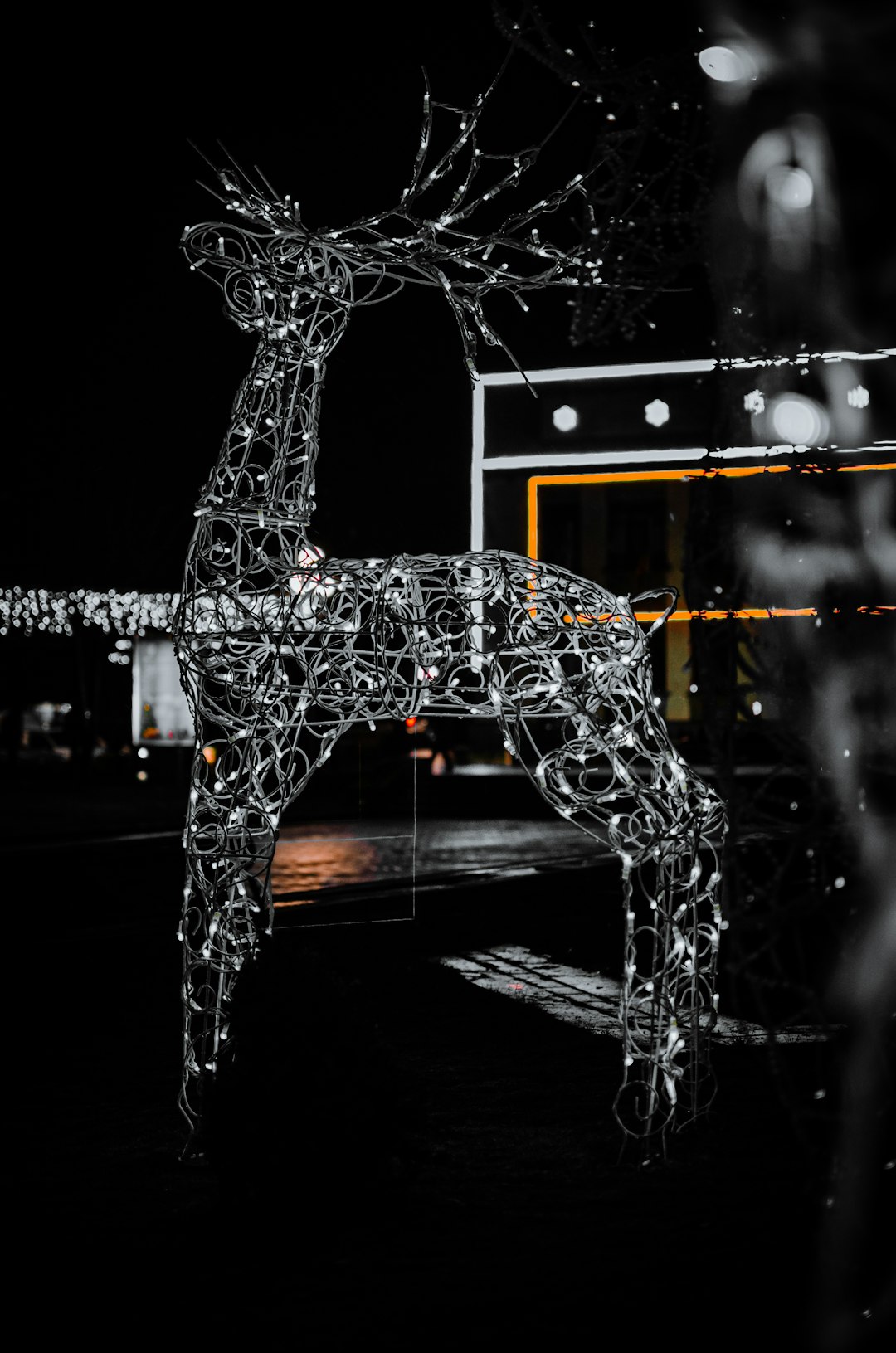 white deer outdoor decor