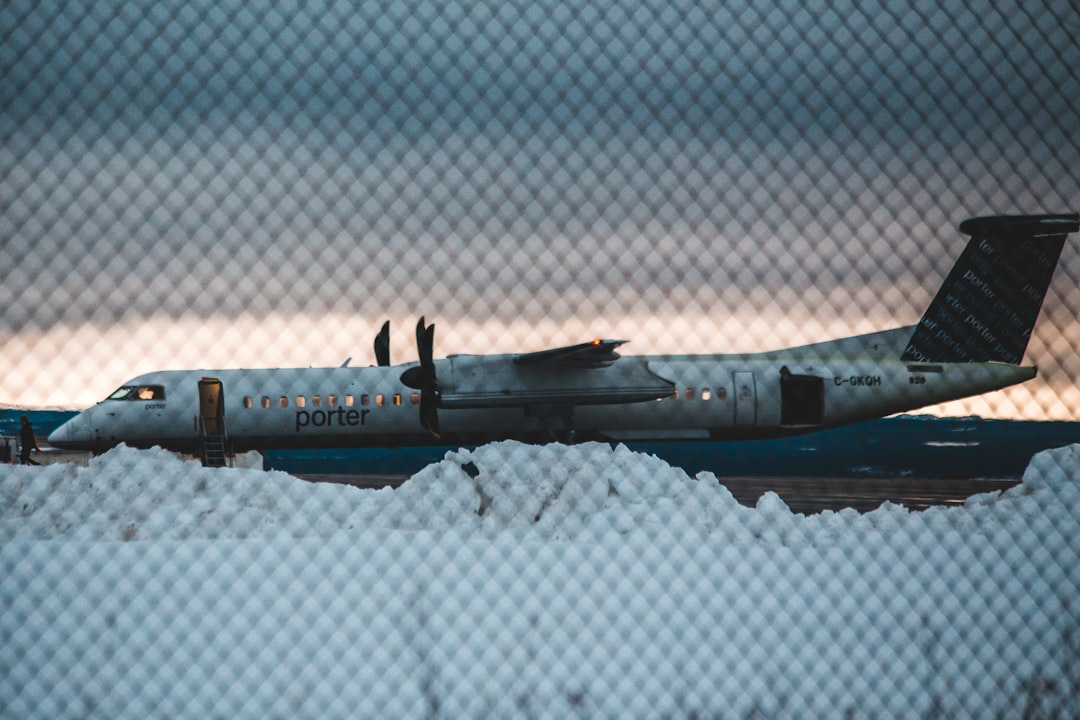 airplane on airfield during winter