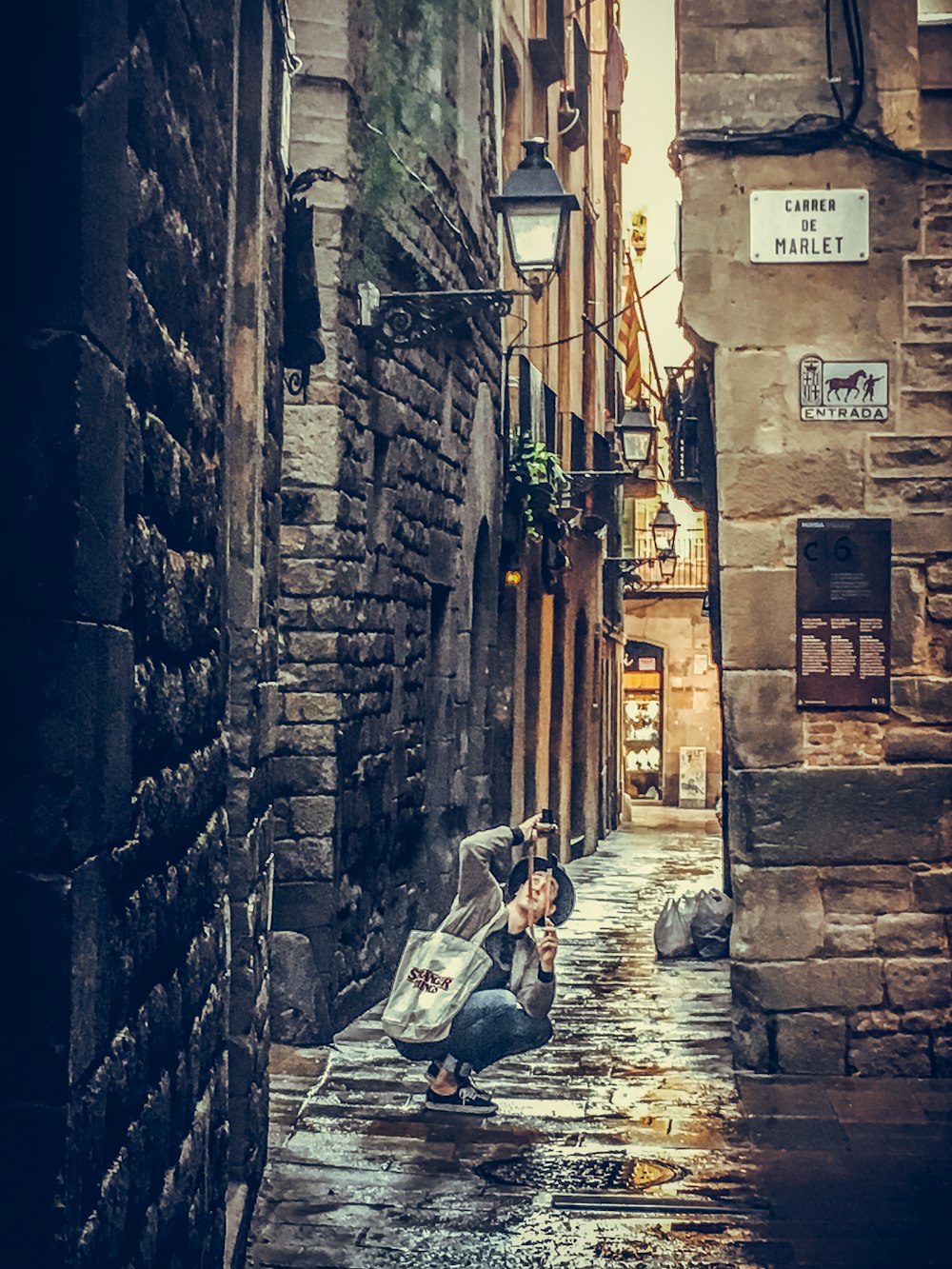 unknown person sitting outdoors