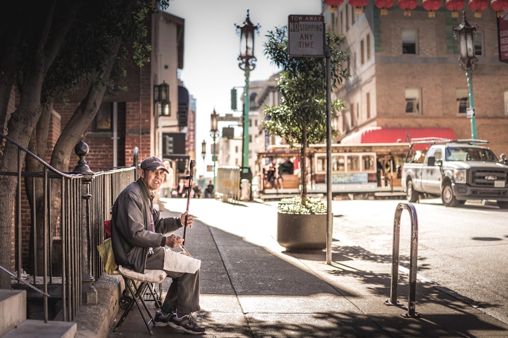 man sitting on chair