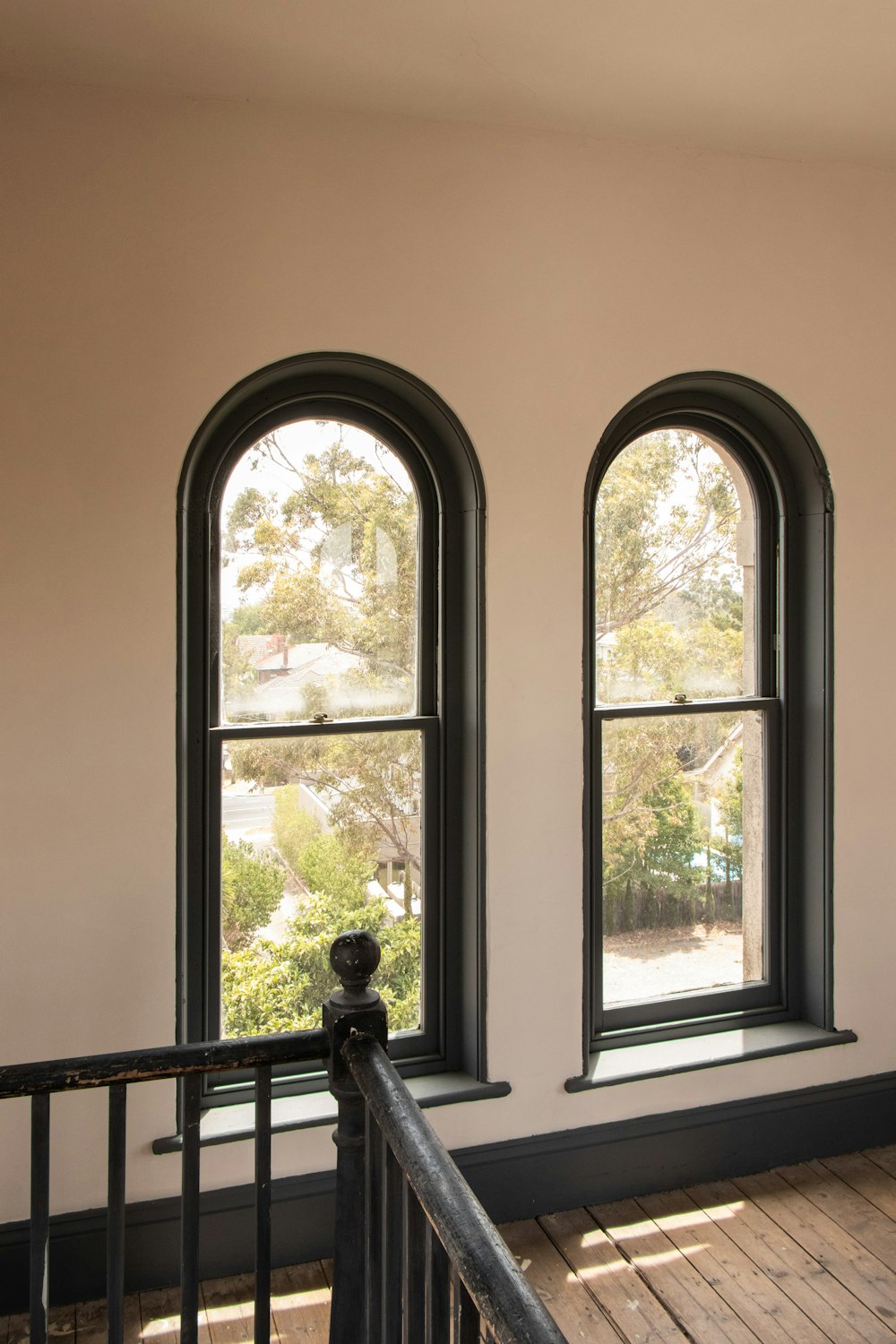 glass windows with white frame