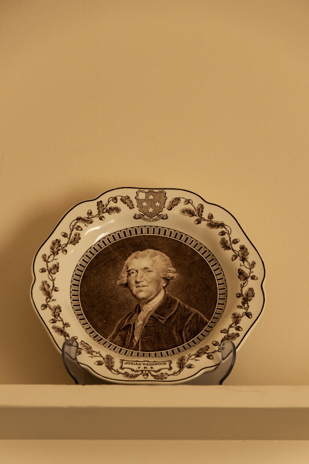 man portrait ceramic display plate