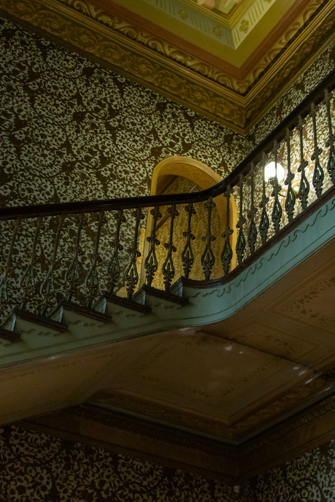 blue and brown stair