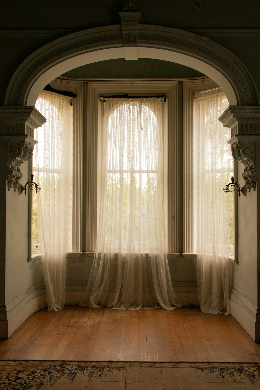  three closed windows curtains