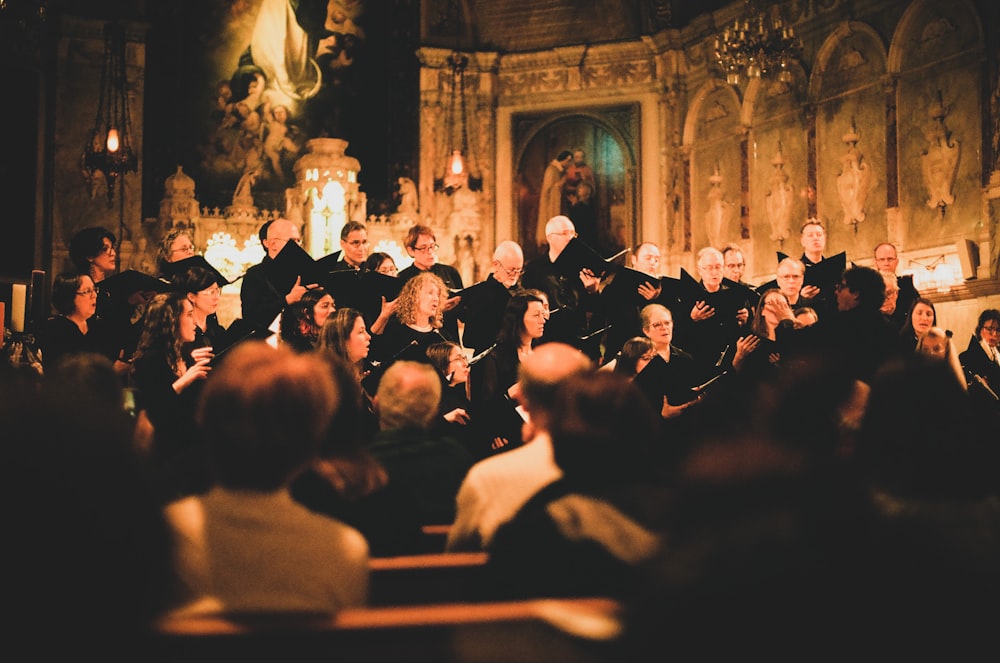 group of person performing indoors