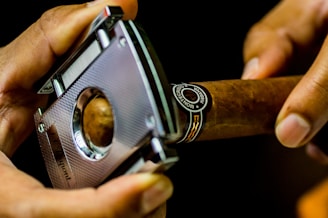 man cutting tobbacco