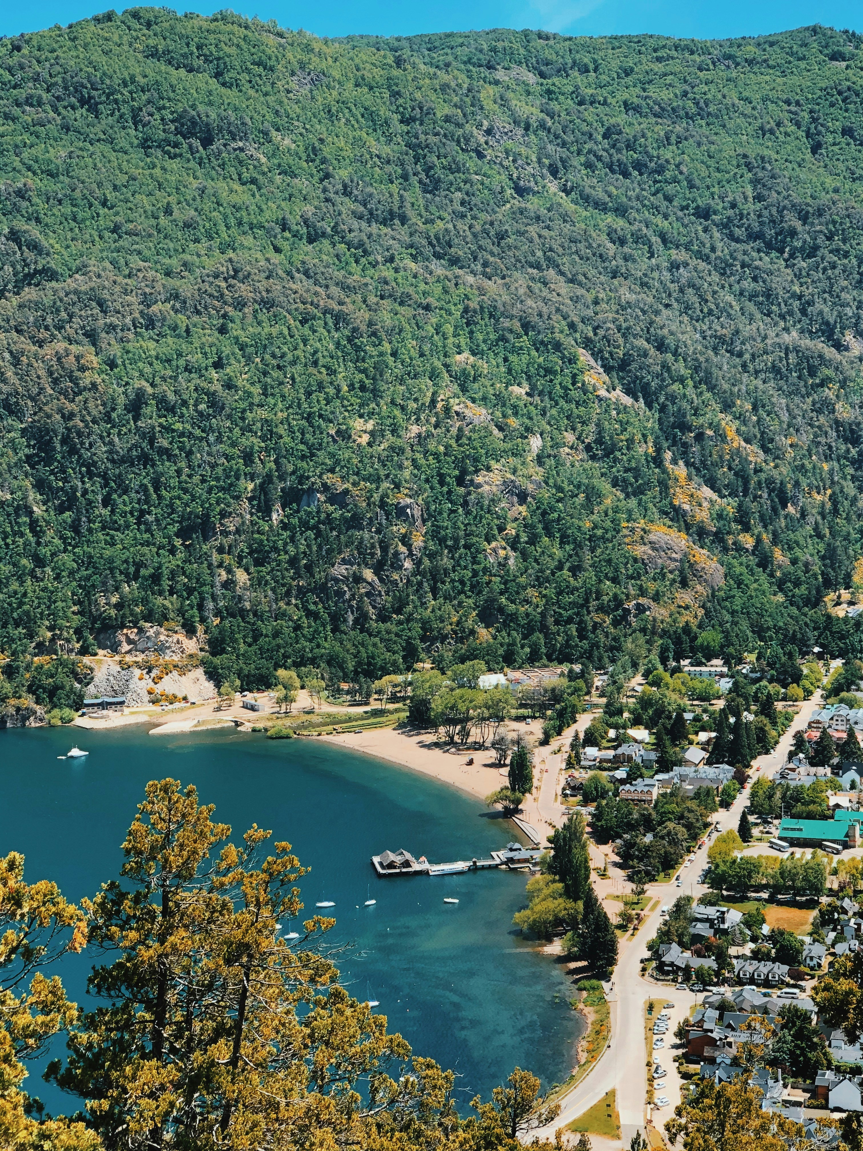 landscape photography of green mountain