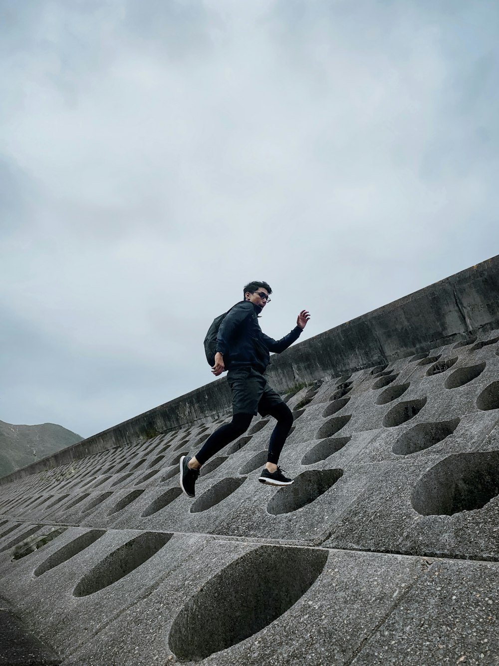 unknown person running outdoors