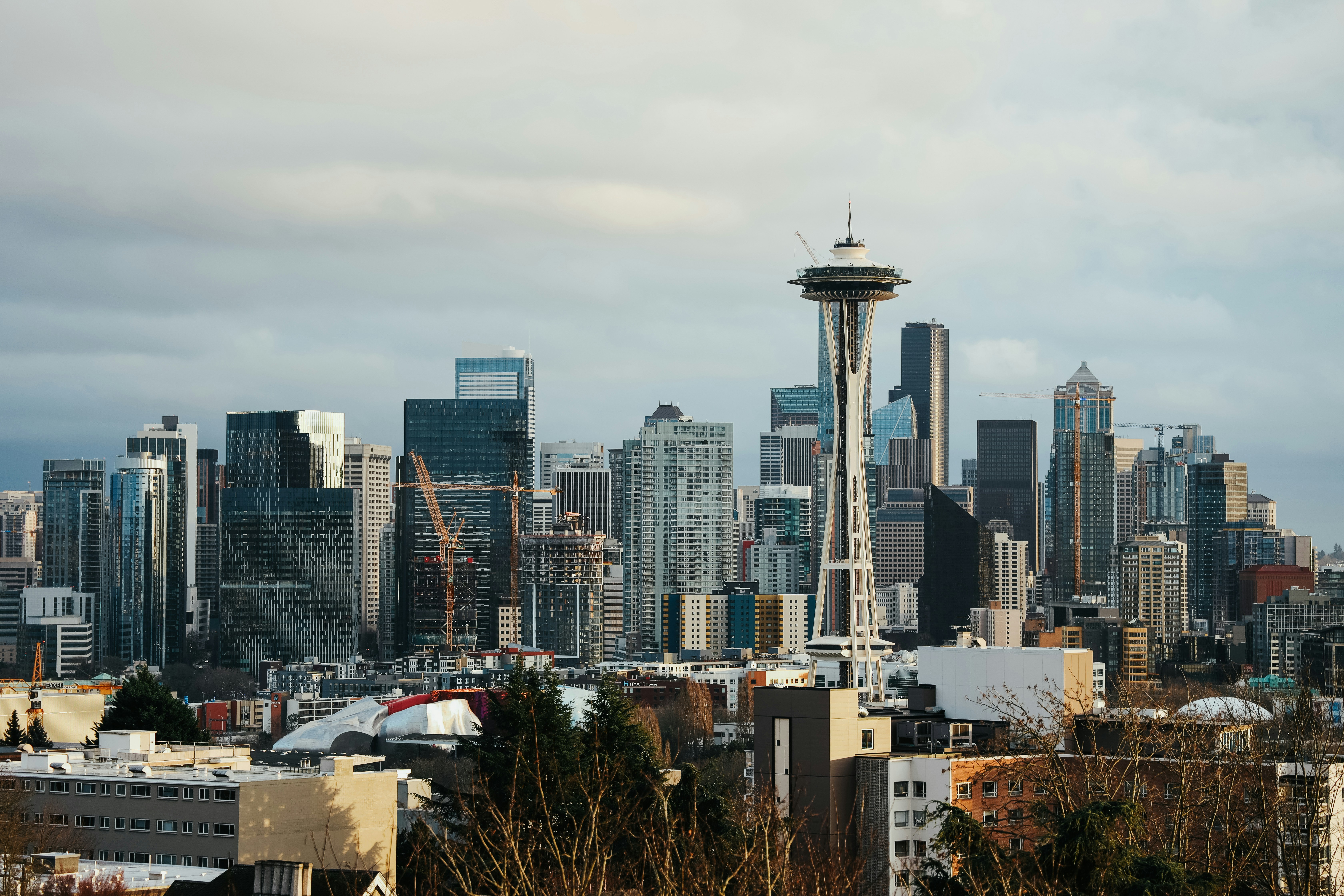 Seattle Space Needle and downtown skyline from Kerry Park viewpoint