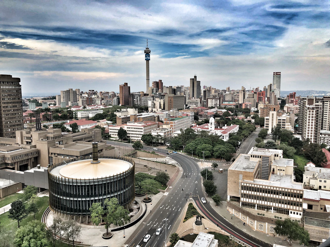 Aerial view of the Johannesburg city skyline
