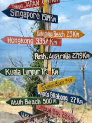 assorted-color arrow signages